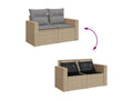 Set da giardino con cuscini 7 pezzi Mobenze resina intrecciata beige VXEV84107