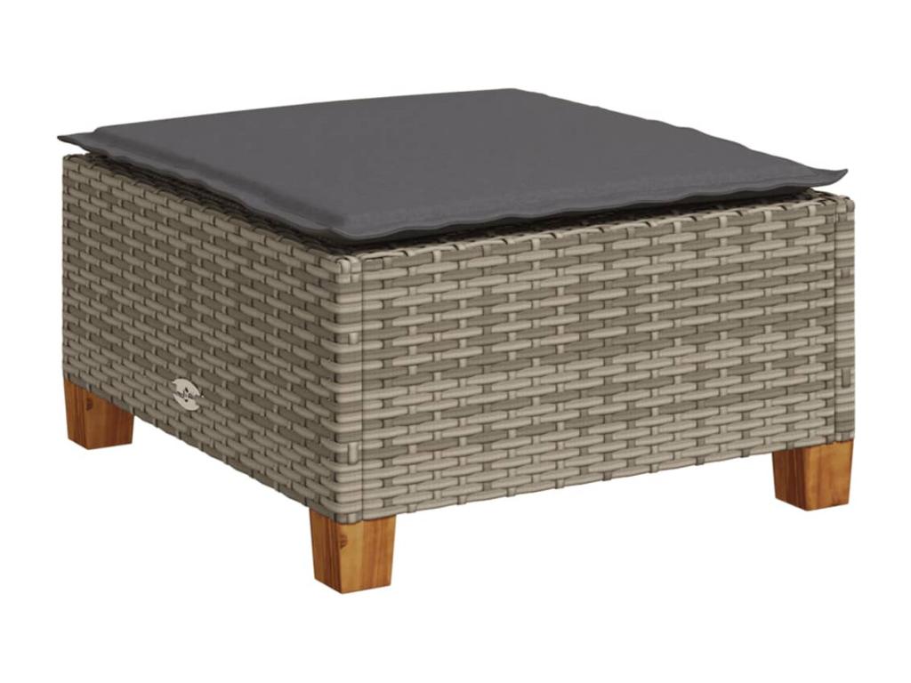 Set da giardino 9 pezzi con cuscini in resina intrecciata grigia FSPR96900