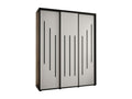 ARMOIRE Luxameub 8 À PORTES COULISSANTES 235.2/200/60 3 porte Nero/Bianco/Nero CMBK96236