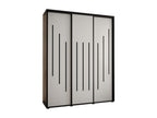ARMOIRE Luxameub 8 À PORTES COULISSANTES 235.2/200/60 3 porte Nero/Bianco/Nero CMBK96236