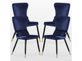 NUOVO Mobenze - Set di 4 sedie Rétro in Mobenze Blu - Gambe Coloris Nero / Oro XGSS55225