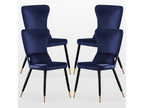 NUOVO Mobenze - Set di 4 sedie Rétro in Mobenze Blu - Gambe Coloris Nero / Oro XGSS55225