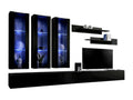 Porta TV Mobenze E3 design colori nero brillante- Meuble suspendu moderne et Mobenze pour votre salon. CFLY67048