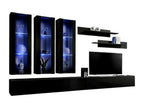 Porta TV Mobenze E3 design colori nero brillante- Meuble suspendu moderne et Mobenze pour votre salon. CFLY67048