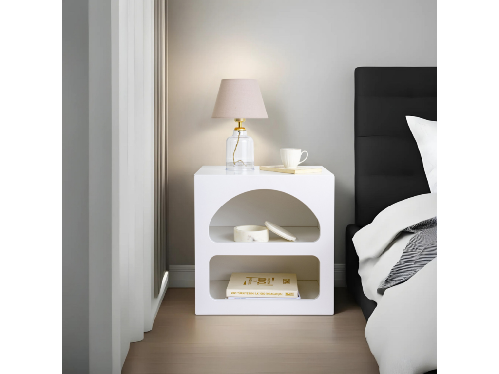 Comodino con nicchie bianco Mobenze LSGL50070