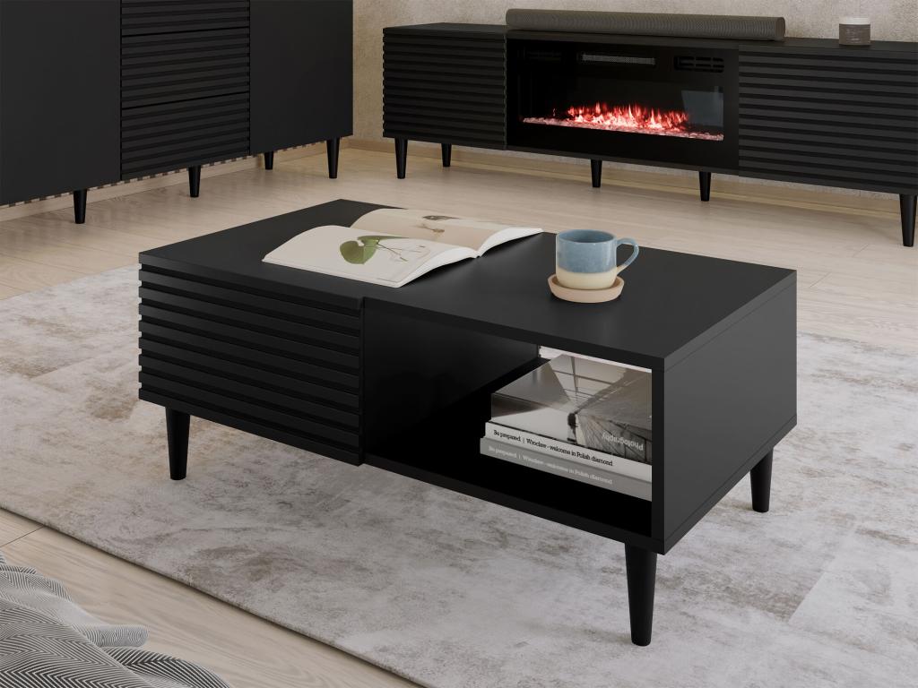 Tavolo basso Luxameub H102 Nero 41x52x100cm Stratifié Angulaire WHVB18951