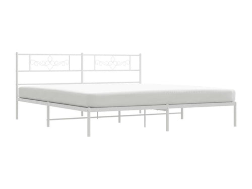 Struttura letto in metallo con testiera bianca 193x203 cm IZMD19897