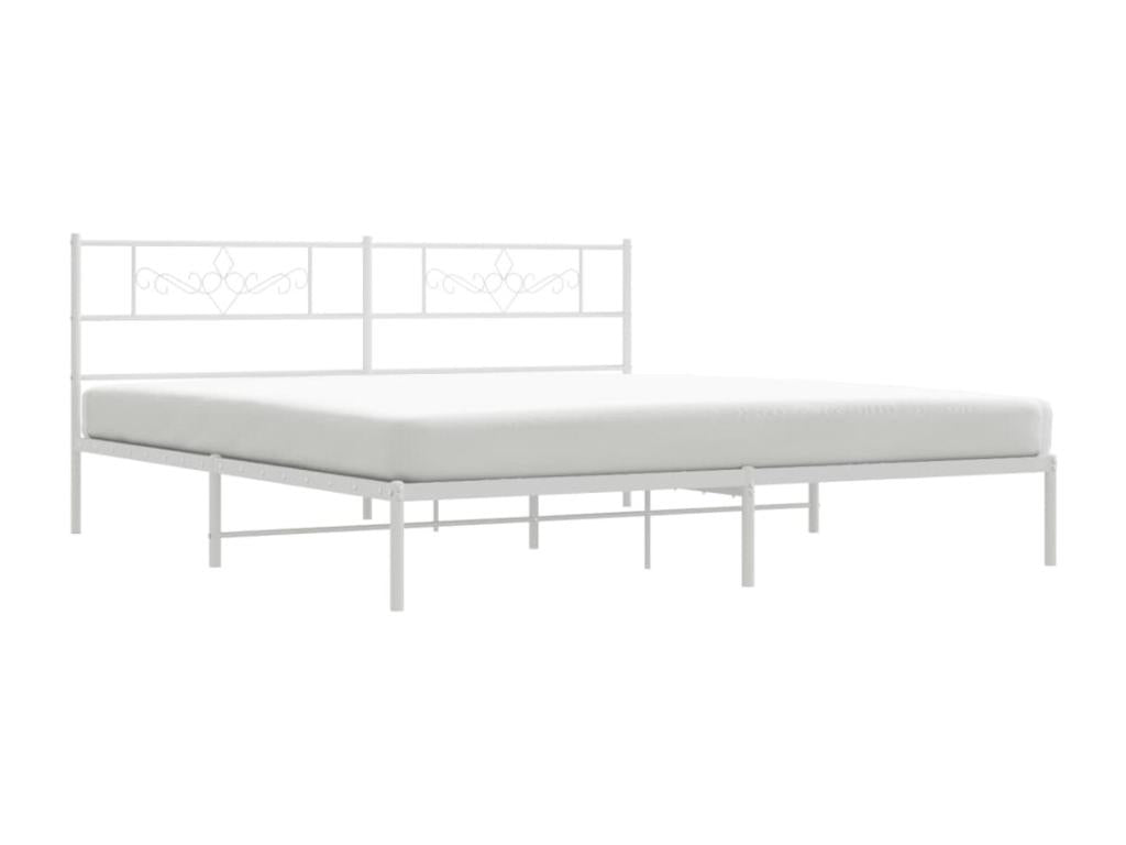 Struttura letto in metallo bianco, 193 x 203 cm