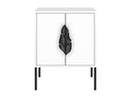 Comodino bianco Mobenze con accenti neri / 54 cm DOVJ53568