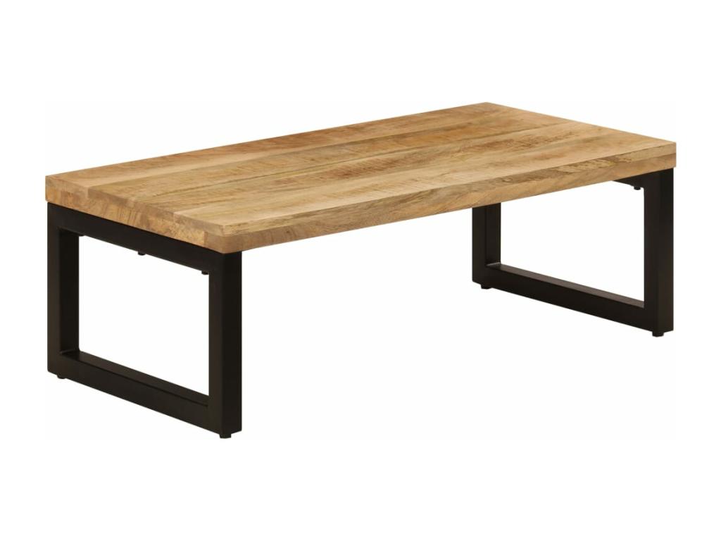 Tavolo basso 100x50x35 cm Mobenze de manguier solide et acier RONB27028