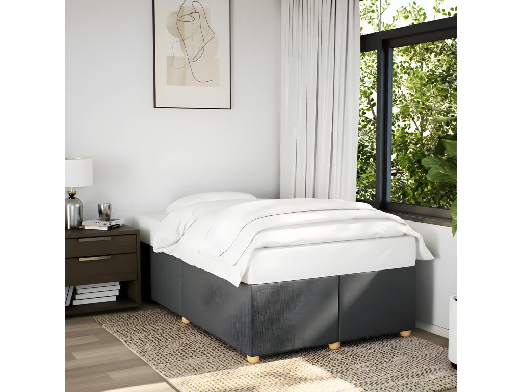 Struttura letto in tessuto grigio, 120 x 190 cm