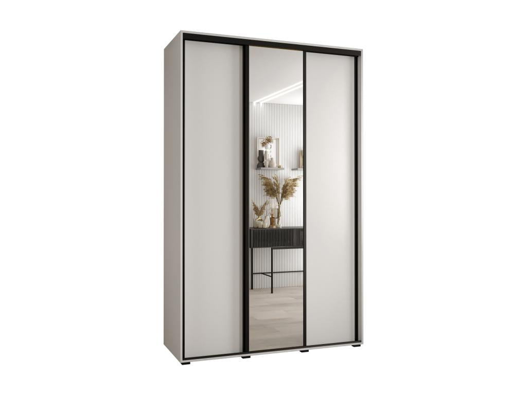 ARMOIRE Luxameub 3 À PORTES COULISSANTES 235.2/150/60 3 porte Bianco/Bianco/Nero GVML74253
