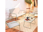 Set salotto da giardino kaki Luxameub alluminio- 4 posti- un divano- un tavolo- deux fauteuils Luxameub GMIR78733