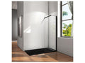 Paroi de douche à l'italienne 60x200cm in vetro 8mm di sicurezza anticalcare con barra di fissaggio 73-120cm in carré - Nero opaco IDMR79744
