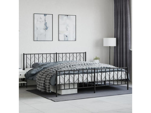 Struttura letto in metallo nero, 200 x 200 cm
