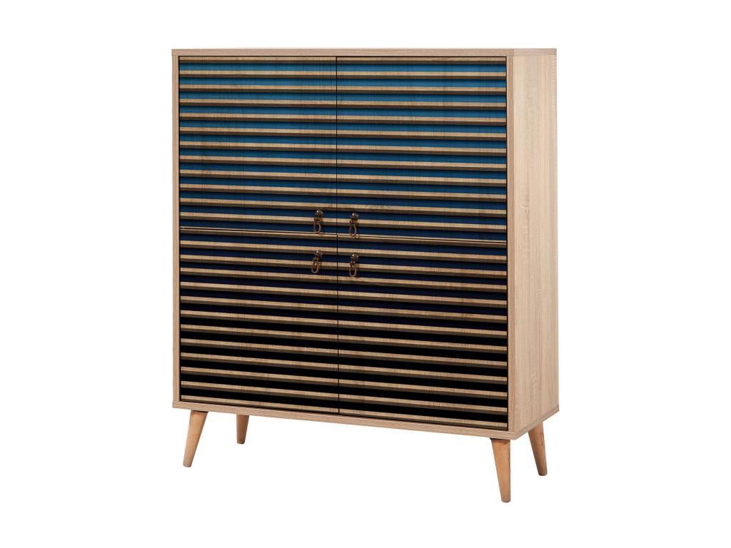 Mobile da tavolo 4 porte in Mobenze chiaro e blu degradato Mobenze 222 WTNY13024