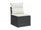 Set da giardino 7 pezzi con cuscini in resina intrecciata nera GBIA37206