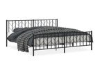 Struttura letto in metallo con testiera/pied de lit nero 200x200 cm HSTG48558