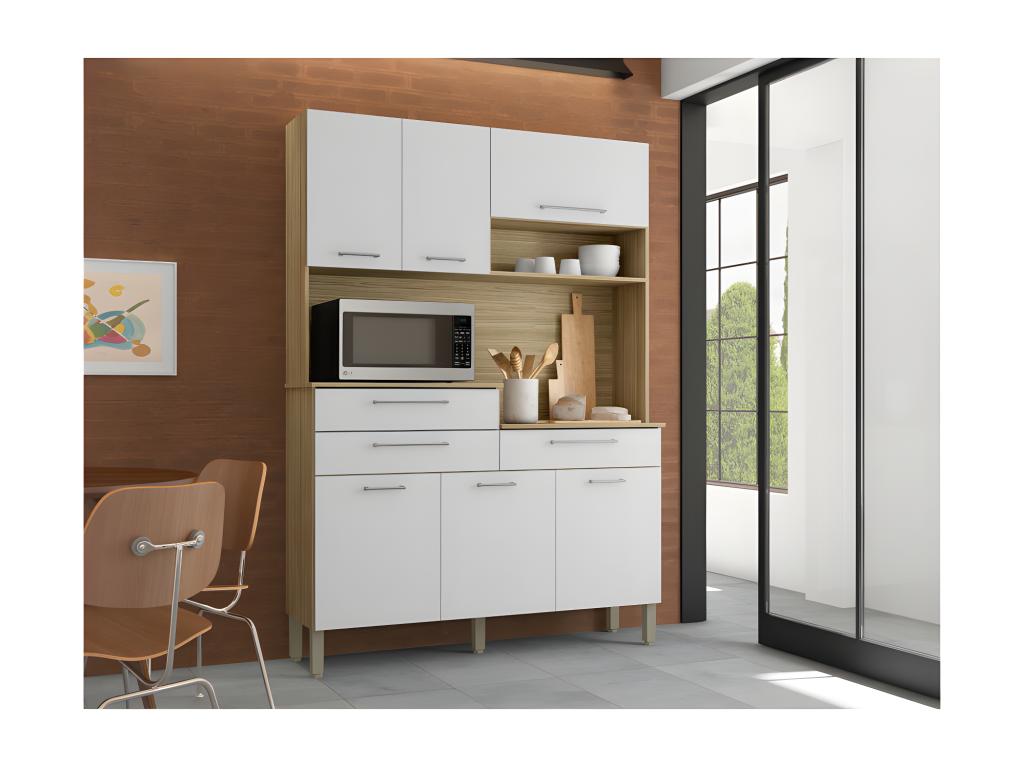 Credenza in legno di rovere bianco, 138,5 x 195 x 38,8 cm