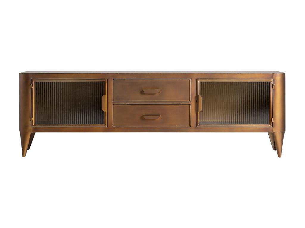 Porta TV in ferro dorato 160x40x51 cm TENL19670