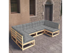 Set salotto da giardino 6 pezzi con coussins Bois de pin massif QNNX43362