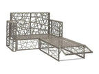 Set da giardino 2 pezzi con cuscini in resina intrecciata Grigio FATW76077