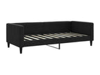 Lit de jour con gigogne et tiroirs tessuto nero 90x190 cm QLWD82419