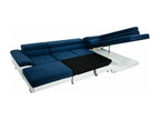 Divano d'angolo Mobenze 190 Blu Fonction de couchage bedding box 345x202x71cm TZUA14150