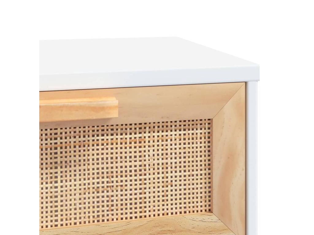 Tavolo in legno massello bianco, 80 x 30 x 75 cm