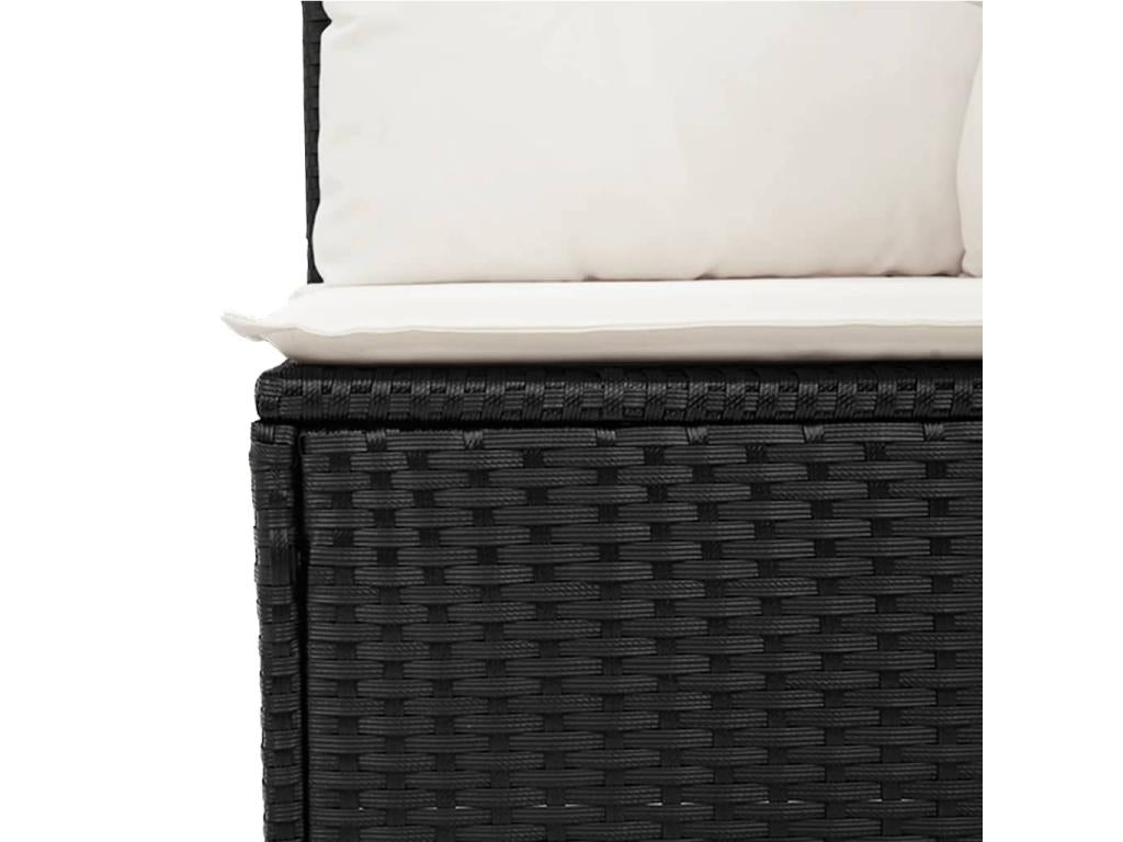 Set da giardino 6 pezzi con cuscini in resina intrecciata nera MXKX57594