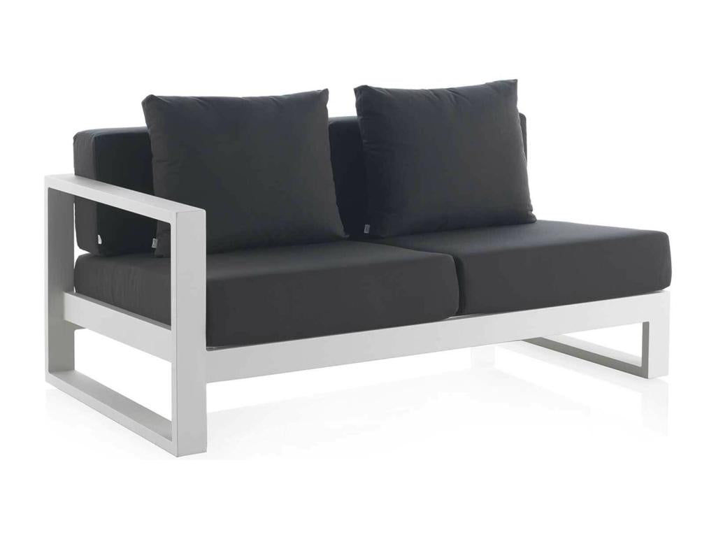 Divano in alluminio à bras gauche bianco con coussins couleur nero XVRO37547