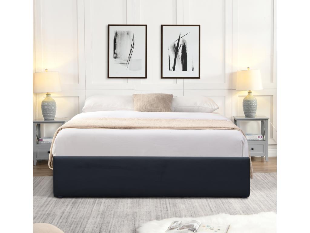 Letto contenitore nero Mobenze 180x200 cm con gambe et 14 Mobenze facile à monter et entretenir AOQV05424
