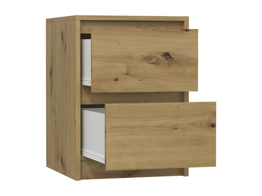 Mobenze - Table de chevet style Mobenze 55x43x40cm - Table de nuit 2 tiroirs - Chevet style moderne - Meuble de rangement moderne NAFX03702