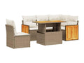 Set da giardino con cuscini 6 pezzi in resina intrecciata beige OLIK54586