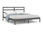 Struttura letto senza materasso grigio 200x200 cm Mobenze massif de pin UBOX60352