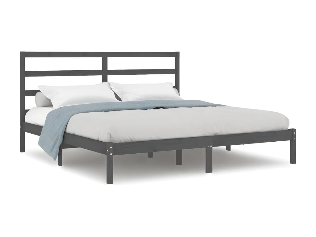 Struttura letto senza materasso grigio 200x200 cm Mobenze massif de pin UBOX60352