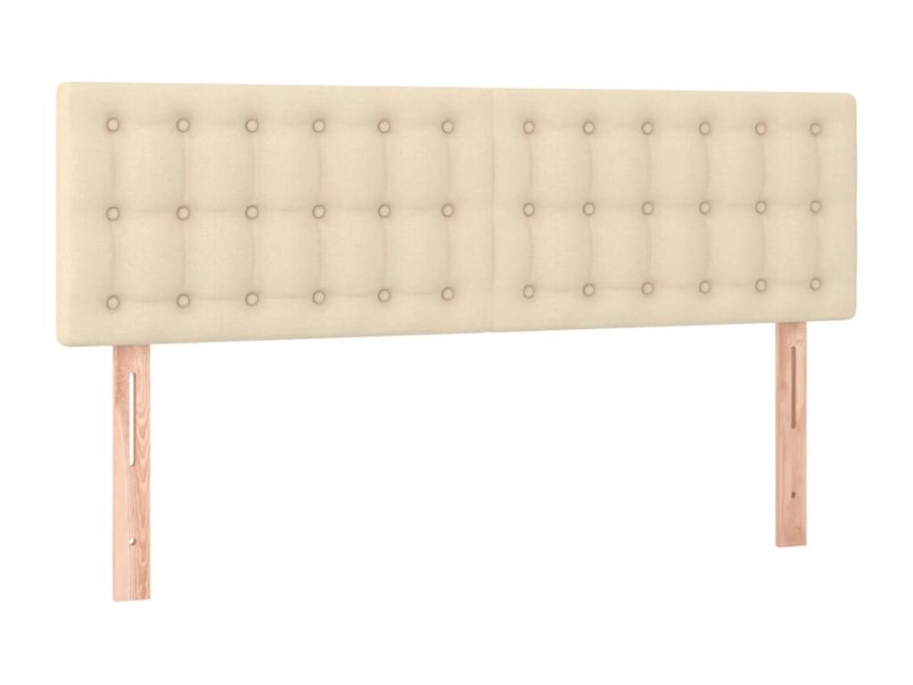 Lit à sommier tapissier con Materasso Crema 140x190 cm Tissu RNWM83827