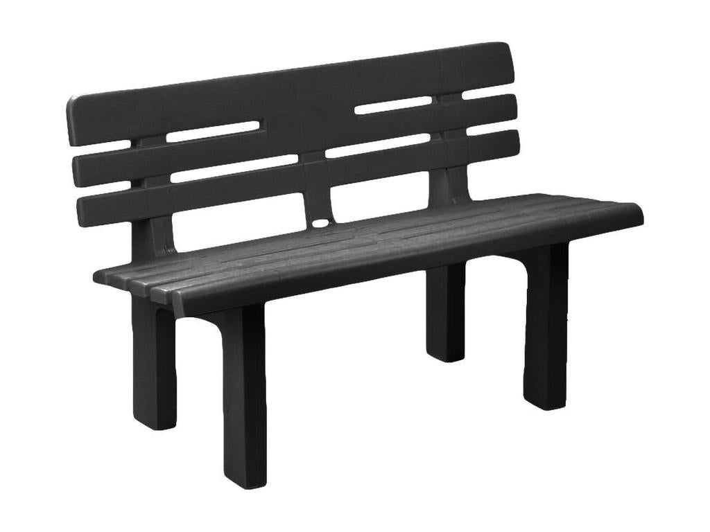 Banc d'extérieur Luxameub Banc de jardin Monoblocco Banc d'extérieur Made in Italy 110x52h71 cm Antracite HKLJ35012