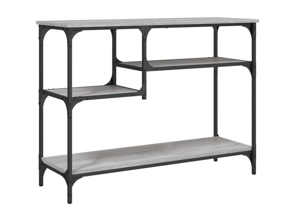Tavolo consolle con étagère Mobenze grigio 100x35x75 VAKB38080