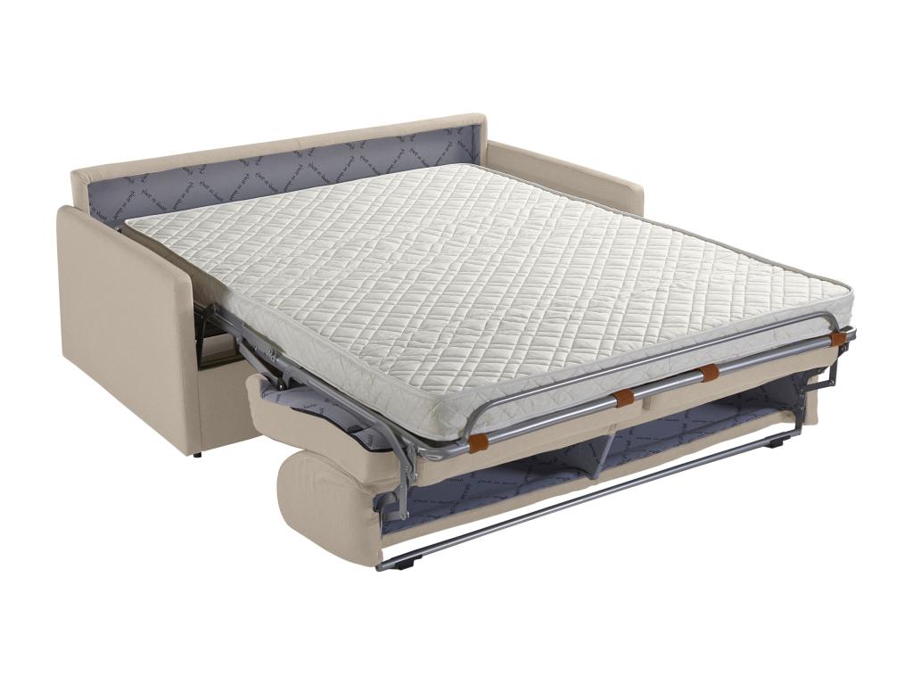 Divano trasformabile 3 posti PINPAI in tessuto beige - Divano 140 cm - Materasso 14 cm Luxameub LHAP07671