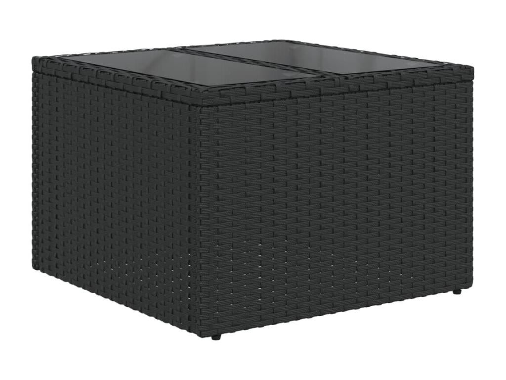 Set da giardino 10 pezzi con cuscini in resina intrecciata nera TUVF79507
