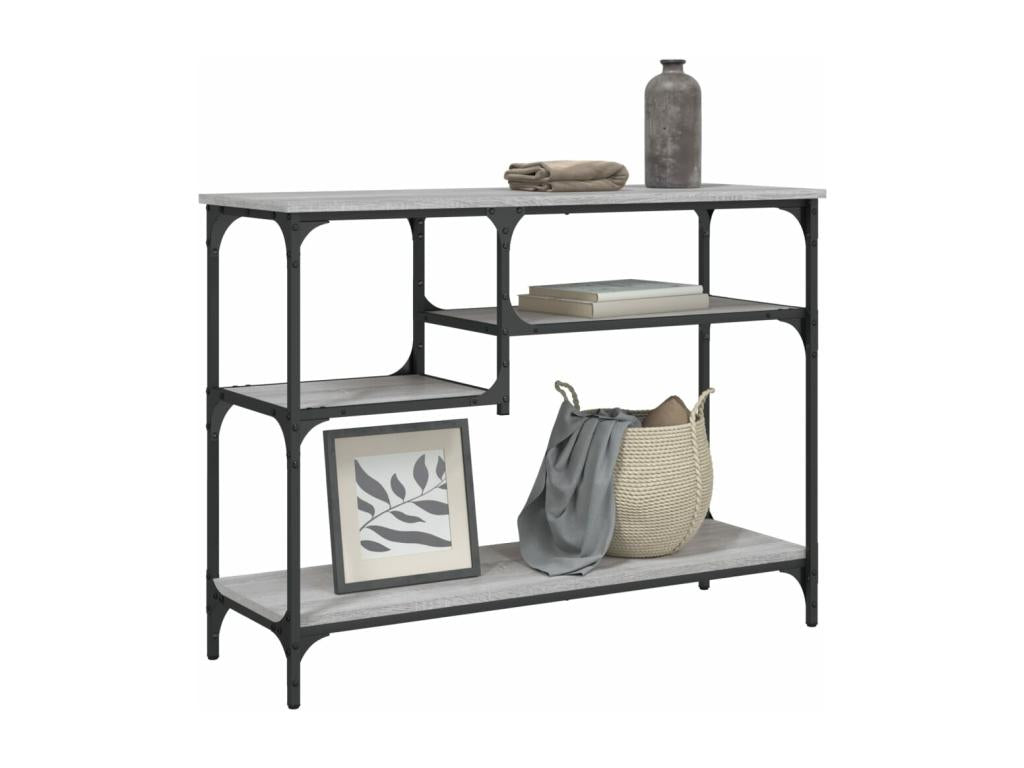 Tavolo consolle con étagère Mobenze grigio 100x35x75 VAKB38080
