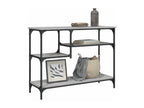 Tavolo consolle con étagère Mobenze grigio 100x35x75 VAKB38080
