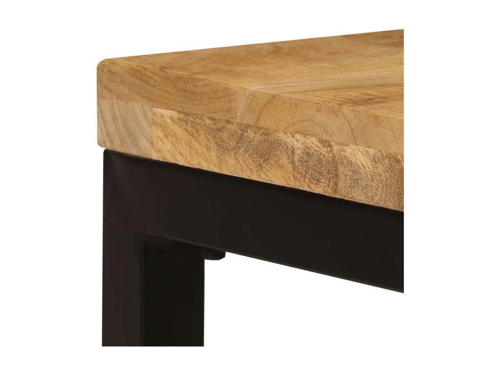 Tavolo basso 100x50x35 cm Mobenze de manguier solide et acier RONB27028