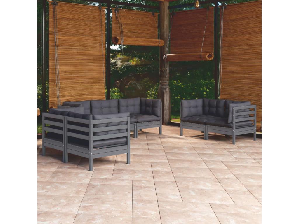 Set da giardino 7 pezzi con cuscini Mobenze de pin massif VZFK35262