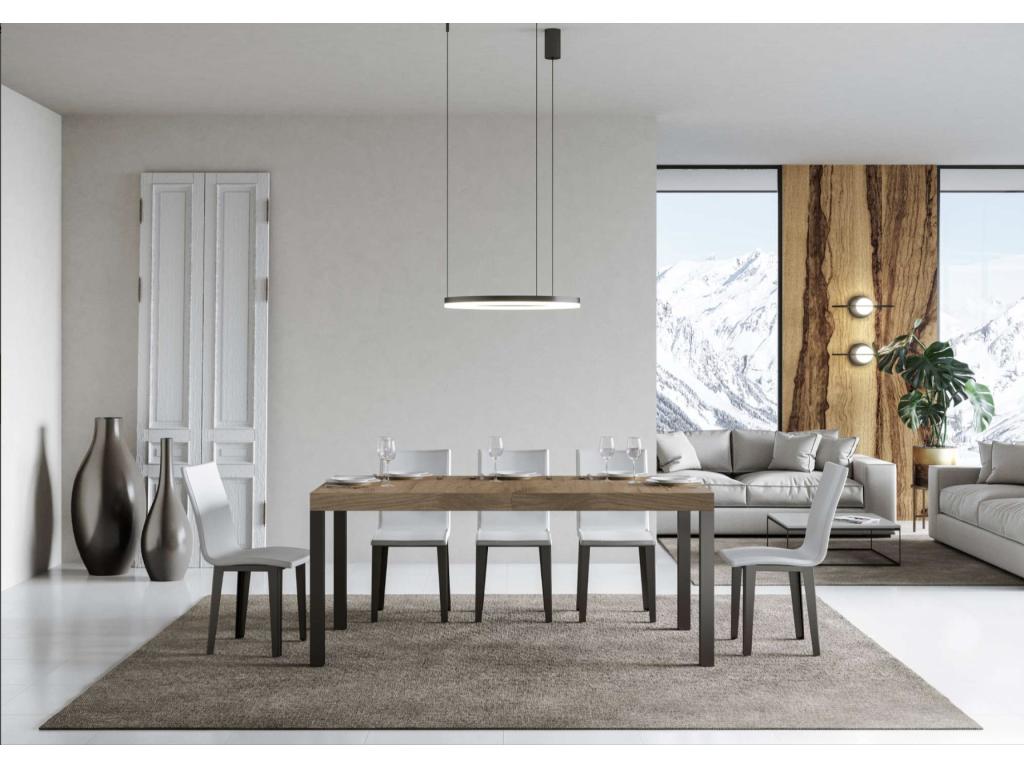 Tavolo da mangiatoia allungabile Mobenze-Couleur White-Support 4 gambe-Largeur allungabile da 180 a 284 cm IRXA44942