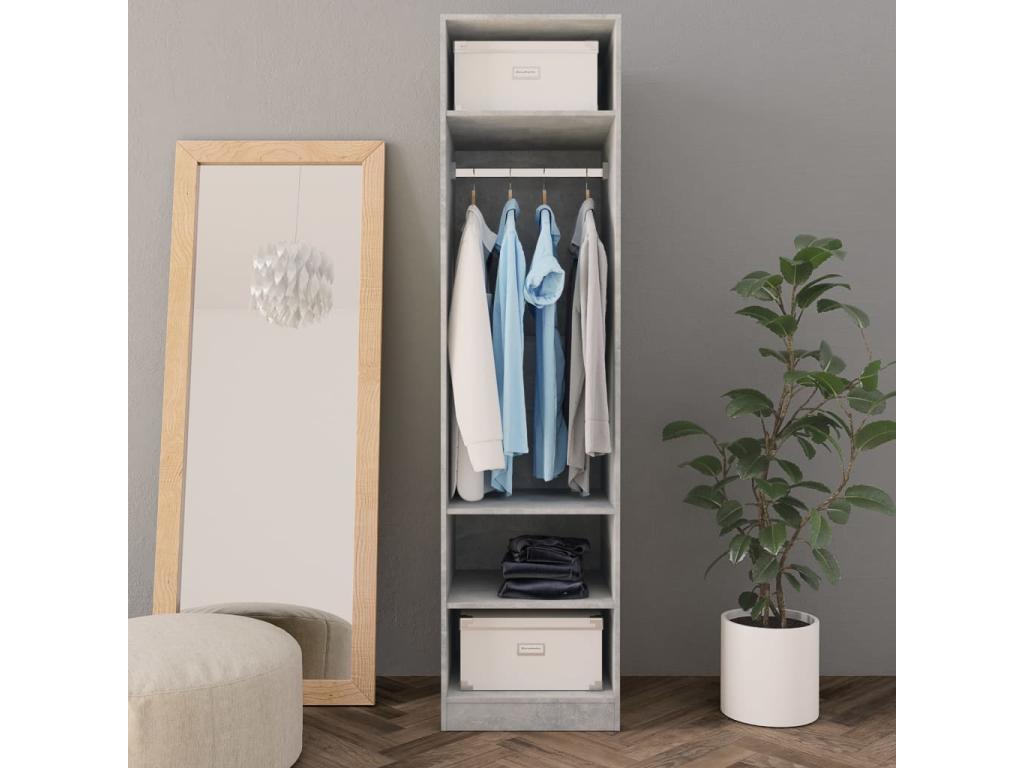 Armadio grigio cemento 50x50x200 cm Mobenze d'ingénierie NRJO99937