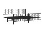Struttura letto in metallo con testiera/pied de lit nero 200x200 cm HSTG48558