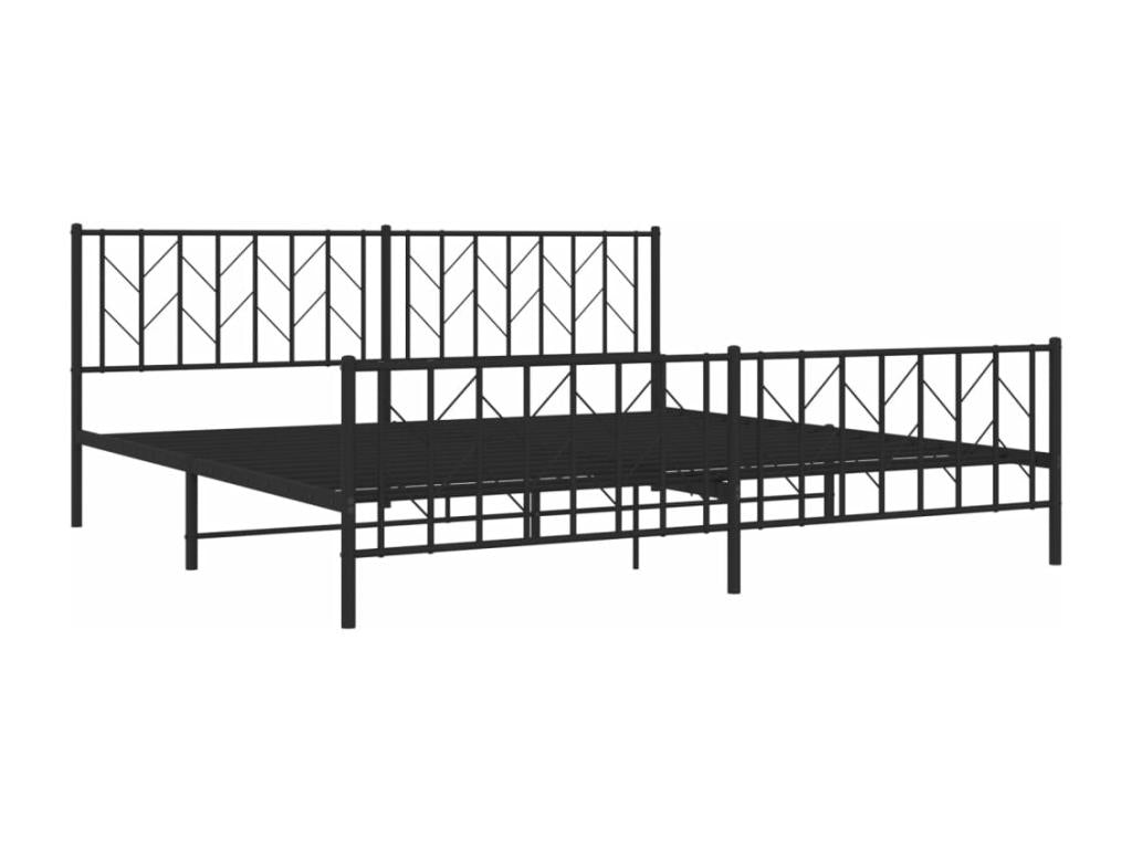 Struttura letto in metallo con testiera/pied de lit nero 200x200 cm HSTG48558