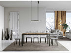 Tavolo da mangiatoia allungabile Mobenze-Couleur Grey ciment-Support 4 gambe-Largeur allungabile da 180 a 440 cm SYDQ24015